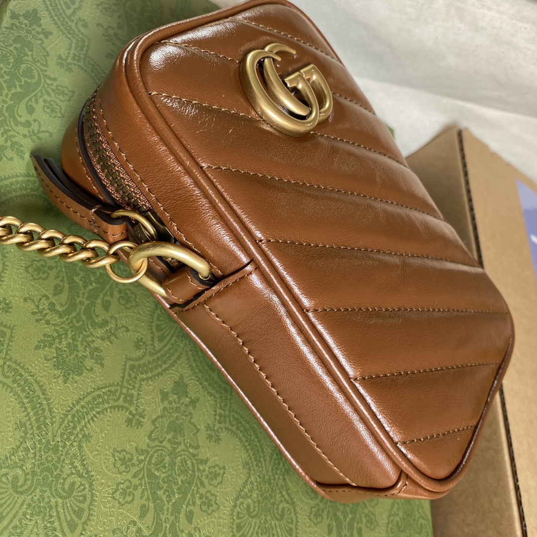 Gucci GG Marmont Mini Shoulder Bag 598597 Brown